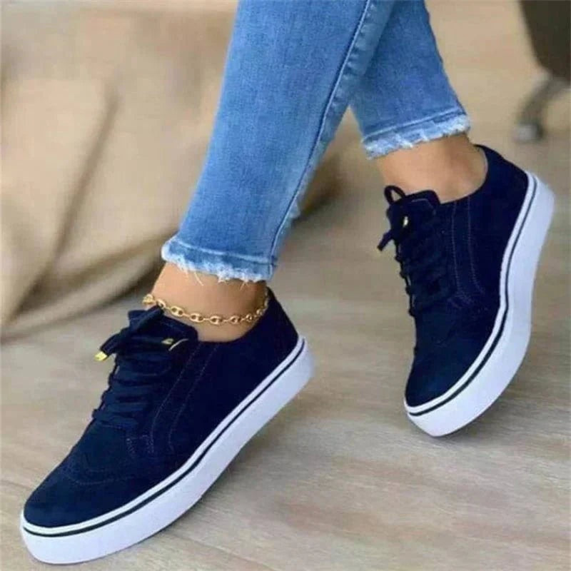 Livia | Sneakers in Pelle Donna Piattaforma Lacci