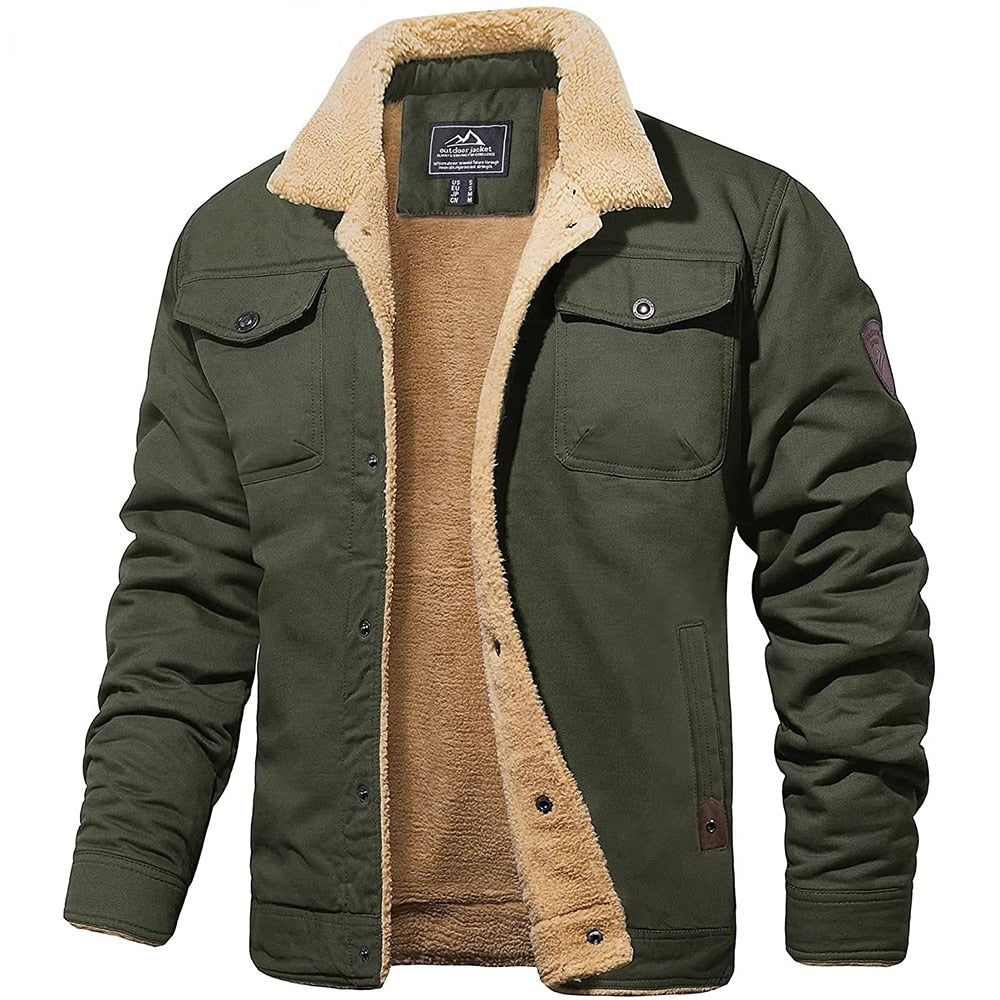 Marco | Giubbotto Uomo Invernale Stile Militare Foderato Sherpa