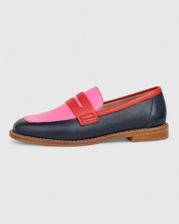 Silvia | Mocassini Donna Scarpe Basse in Pelle Colorblock