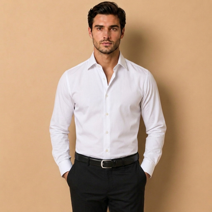 Camicia da Uomo Slim Fit con Linea Sartoriale e Maniche Lunghe