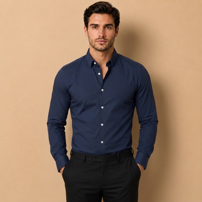 Camicia da Uomo Slim Fit con Linea Sartoriale e Maniche Lunghe