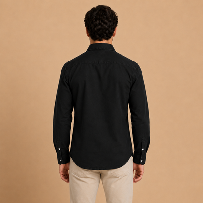 Camicia da Uomo con Colletto a Punta e Taglio Rilassato