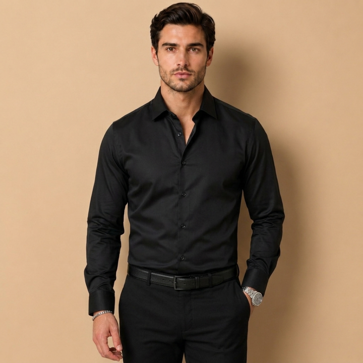 Camicia da Uomo Slim Fit con Linea Sartoriale e Maniche Lunghe