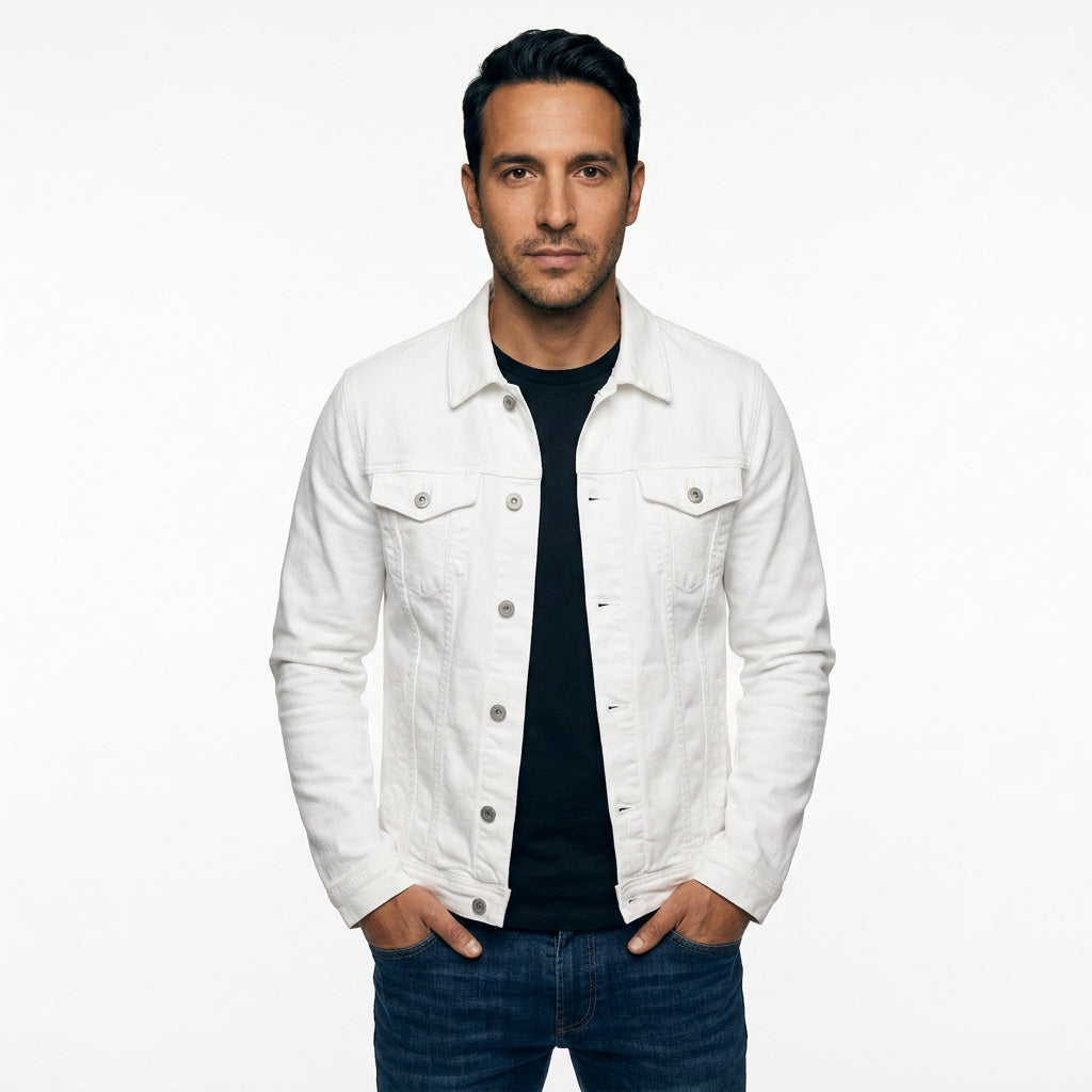 Adriano | Giacca Casual Uomo Denim Collo Classico Tasche