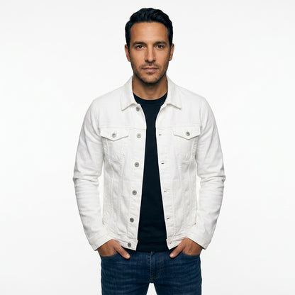 Adriano | Giacca Casual Uomo Denim Collo Classico Tasche