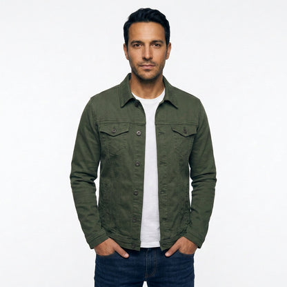 Adriano | Giacca Casual Uomo Denim Collo Classico Tasche