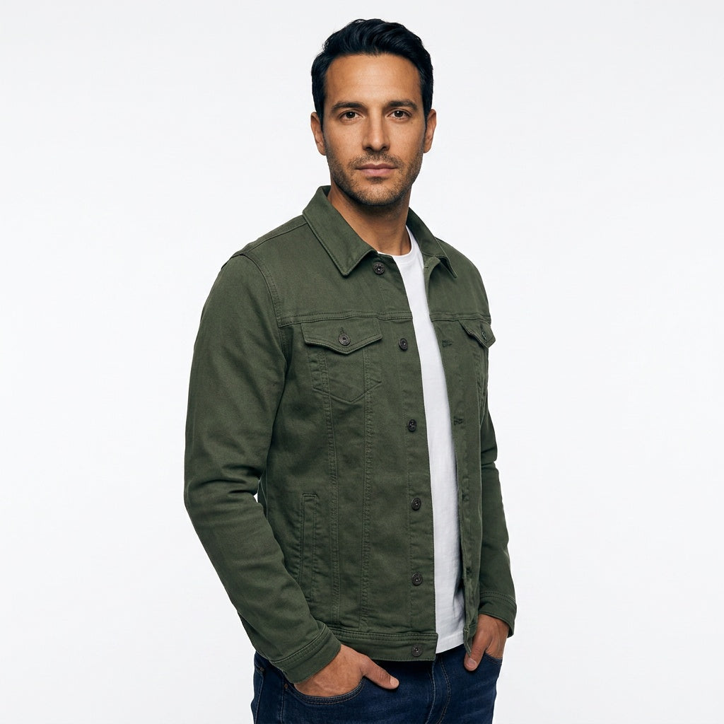 Adriano | Giacca Casual Uomo Denim Collo Classico Tasche