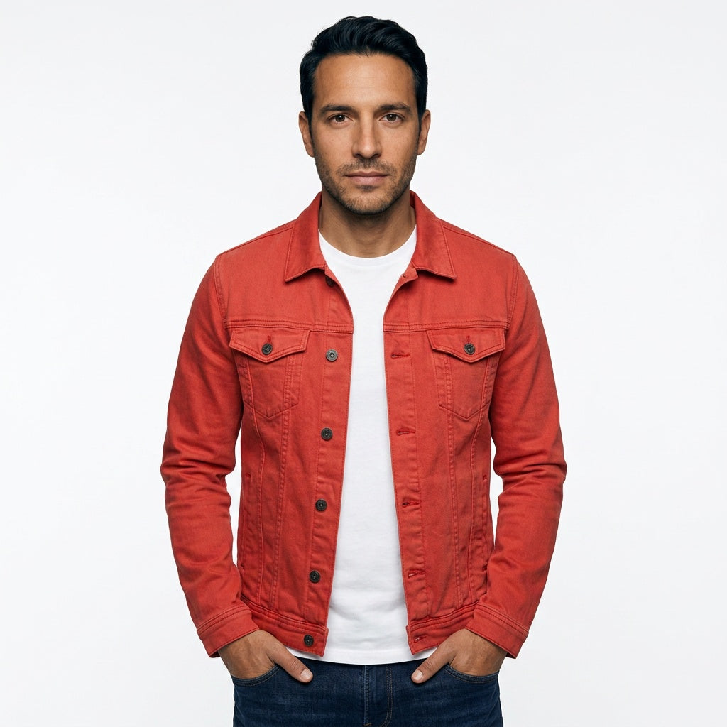 Adriano | Giacca Casual Uomo Denim Collo Classico Tasche