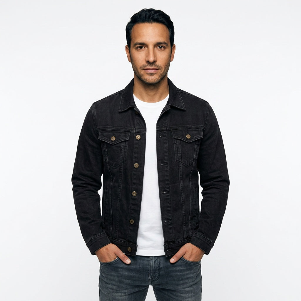 Adriano | Giacca Casual Uomo Denim Collo Classico Tasche