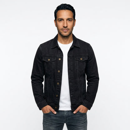 Adriano | Giacca Casual Uomo Denim Collo Classico Tasche