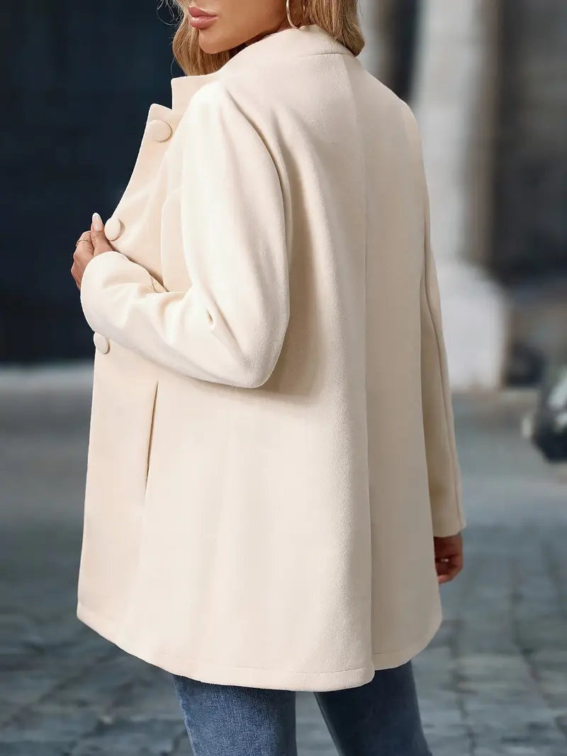 Alessia | Cappotti Donna Elegante Colletto Alto Bottoni