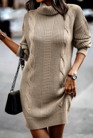 Alessia | Maglione Dolcevita Donna a Trecce Maglia a Maniche Lunghe