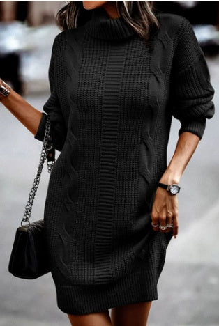 Alessia | Maglione Dolcevita Donna a Trecce Maglia a Maniche Lunghe