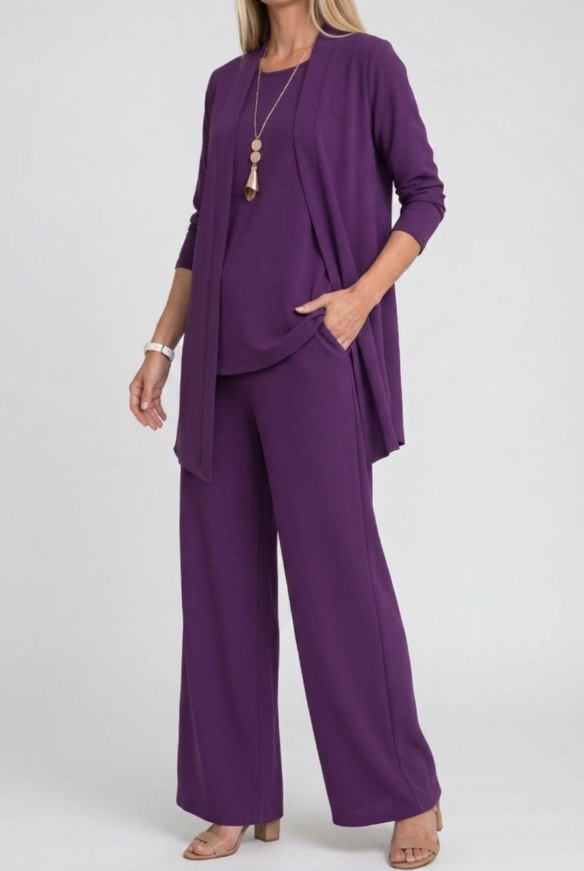 Alice | Cardigan Lungo Donna Set Tre Pezzi Maniche Lunghe