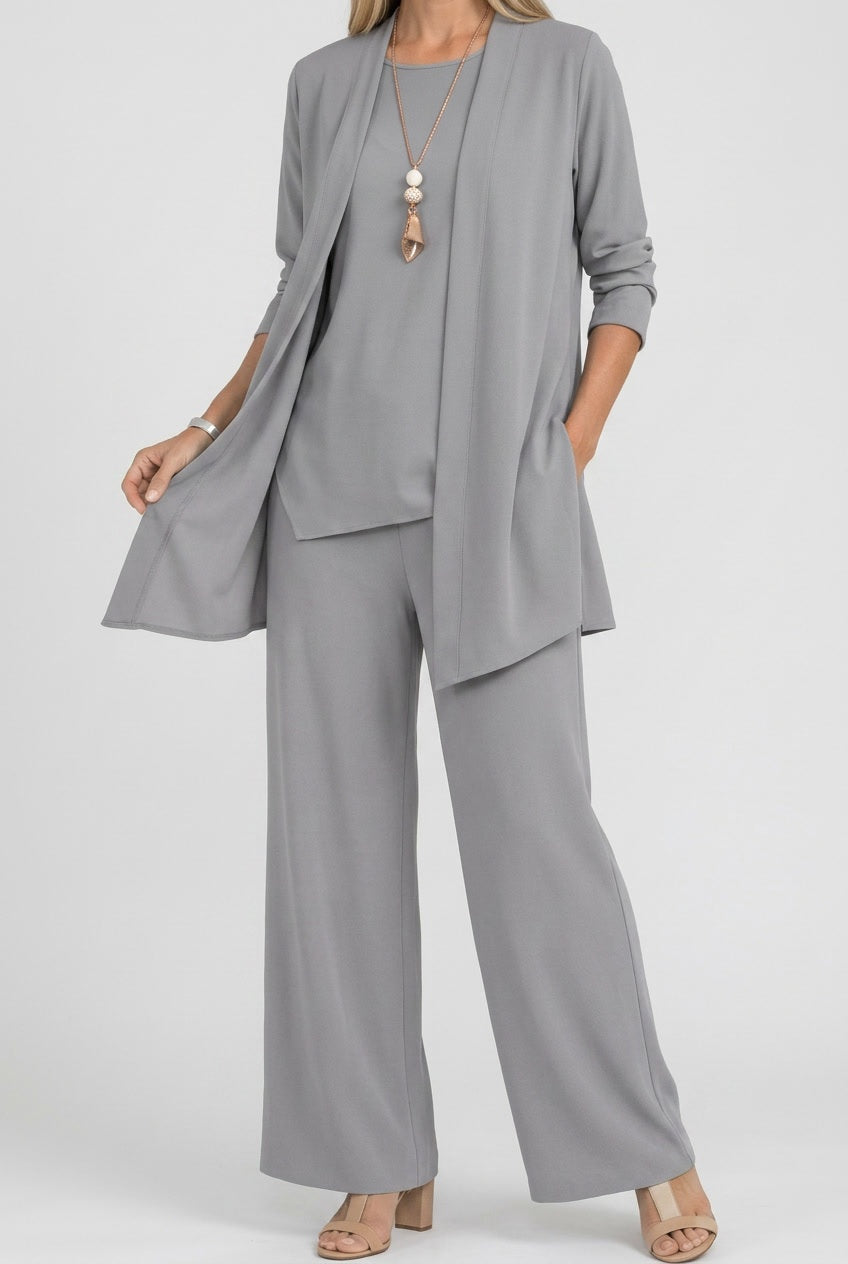 Alice | Cardigan Lungo Donna Set Tre Pezzi Maniche Lunghe