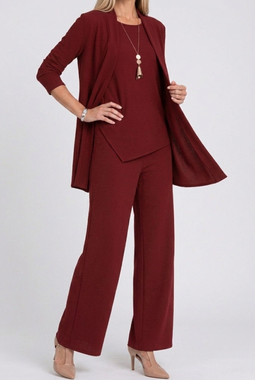 Alice | Cardigan Lungo Donna Set Tre Pezzi Maniche Lunghe