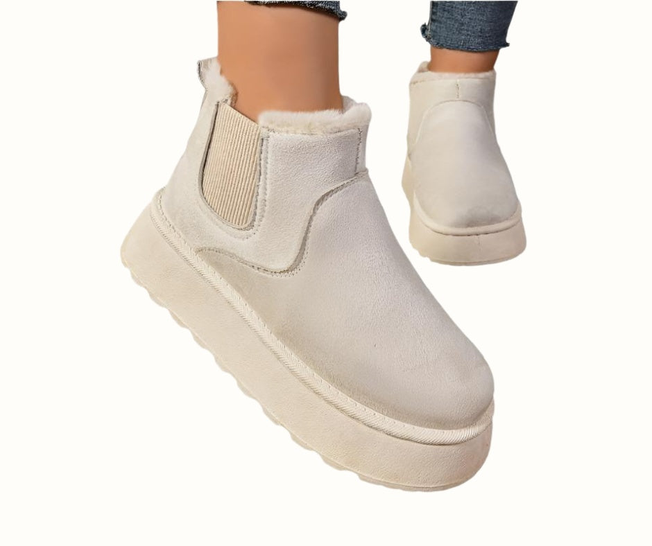 Alice | Stivaletti Chelsea Donna con Zeppa e Fodera in Pelliccia