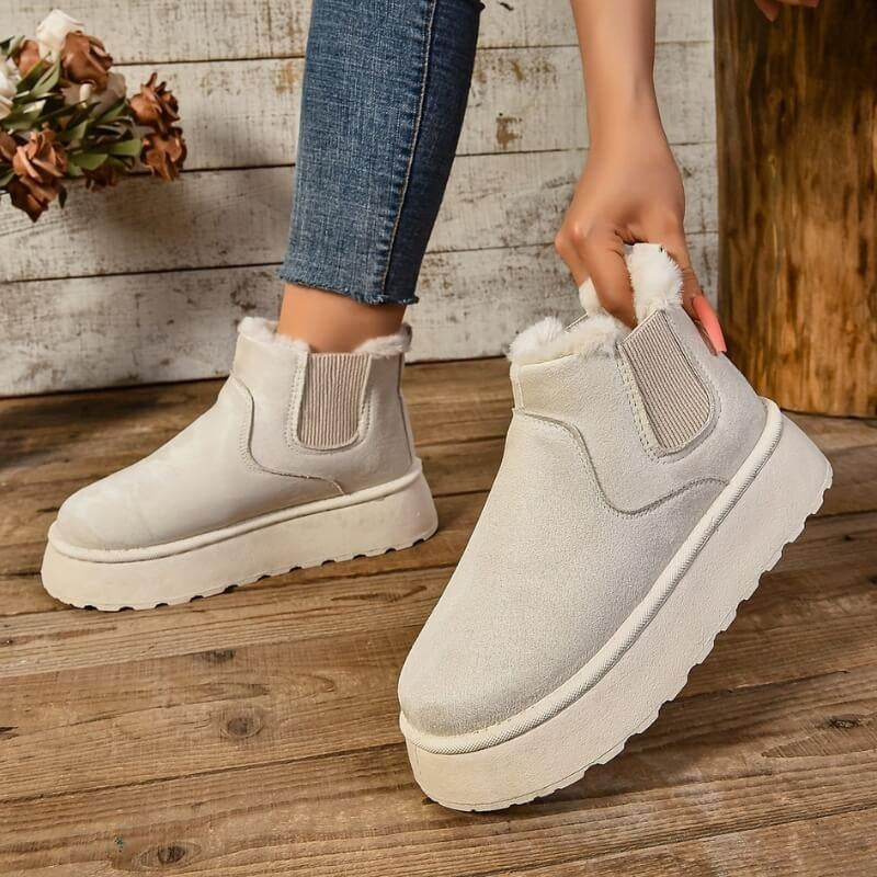 Alice | Stivaletti Chelsea Donna con Zeppa e Fodera in Pelliccia