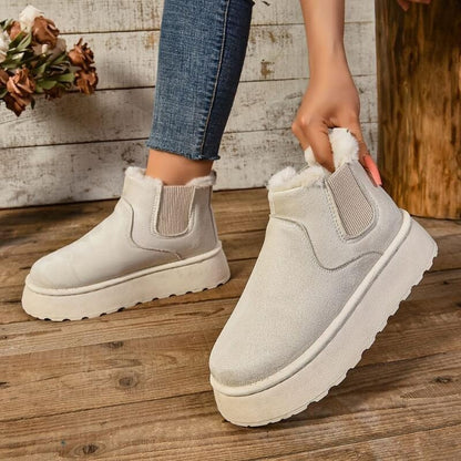 Alice | Stivaletti Chelsea Donna con Zeppa e Fodera in Pelliccia