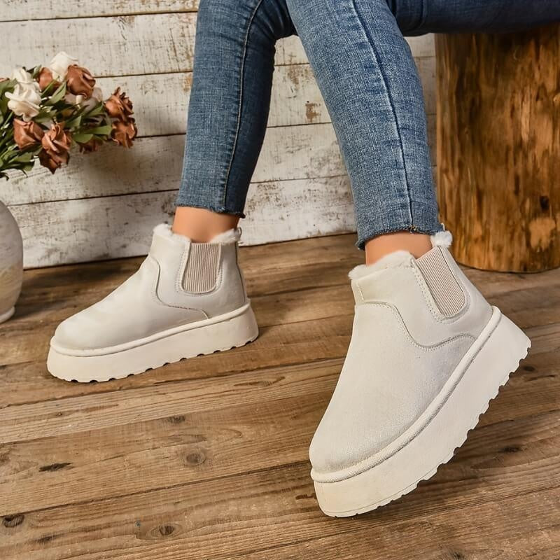 Alice | Stivaletti Chelsea Donna con Zeppa e Fodera in Pelliccia
