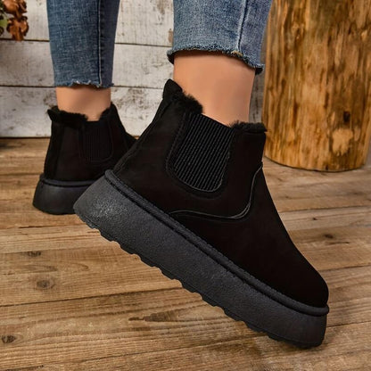 Alice | Stivaletti Chelsea Donna con Zeppa e Fodera in Pelliccia