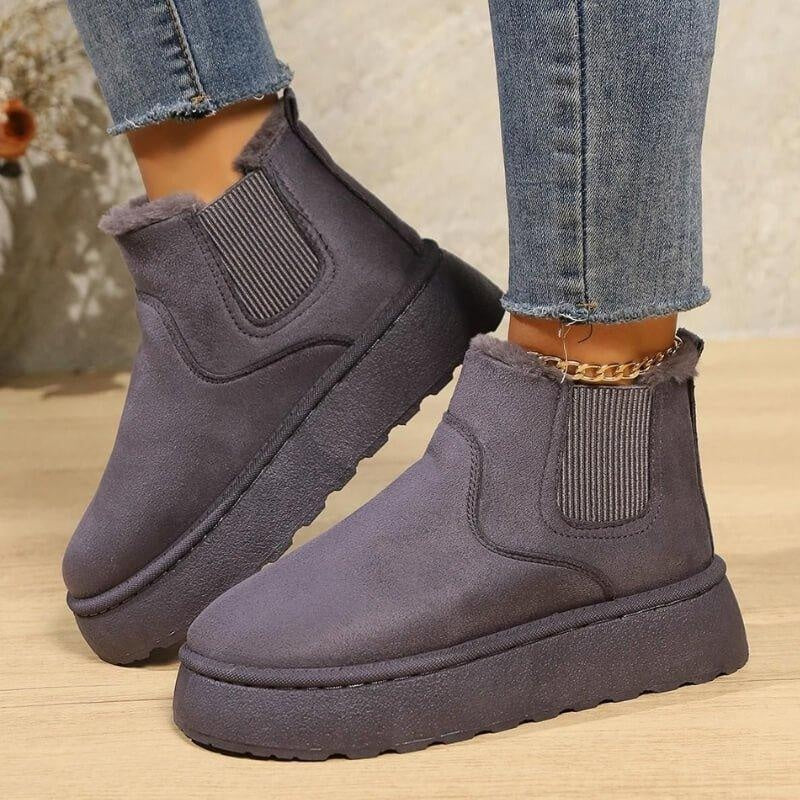Alice | Stivaletti Chelsea Donna con Zeppa e Fodera in Pelliccia