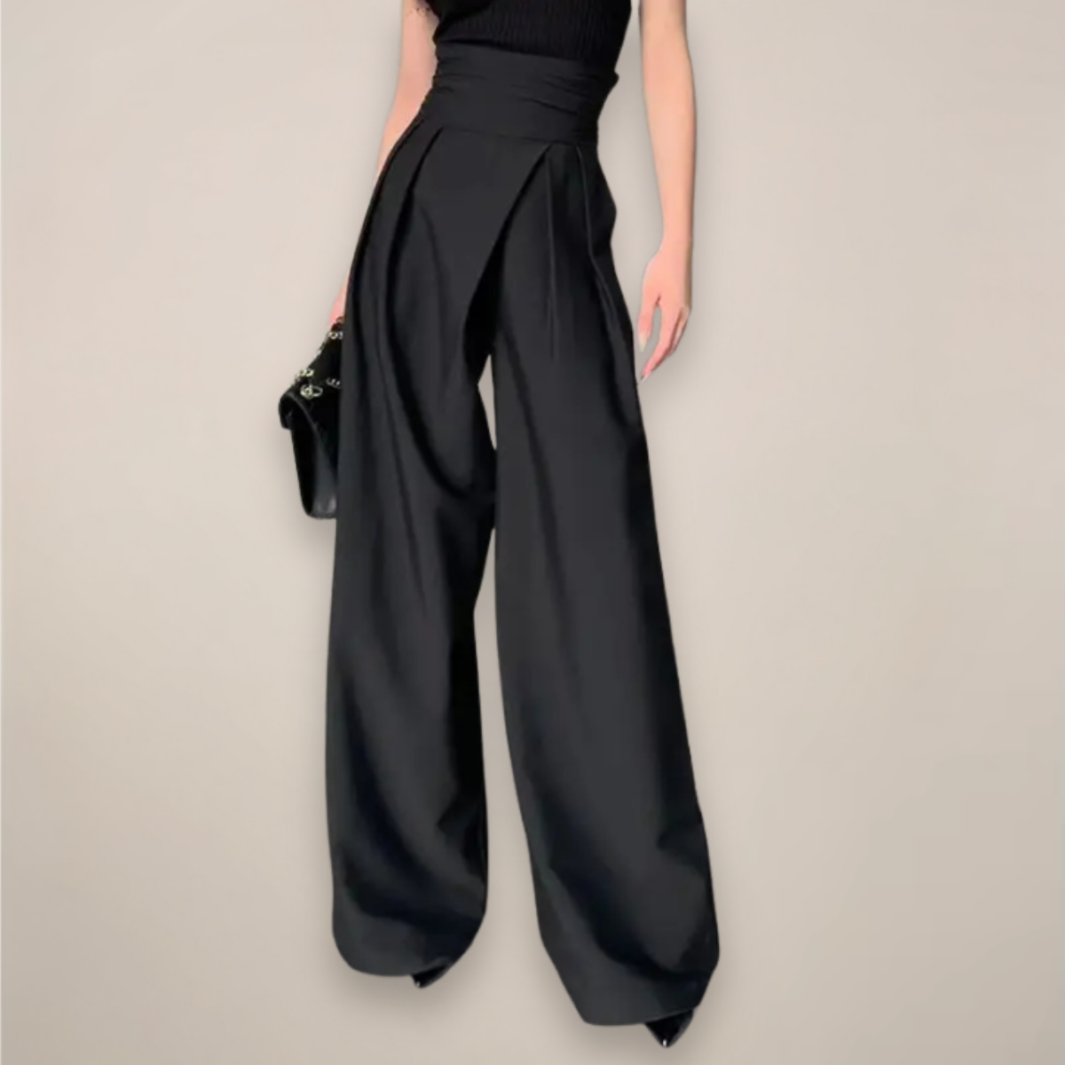 Ambra | Pantaloni a Palazzo Vita Alta Donna Gamba Larga