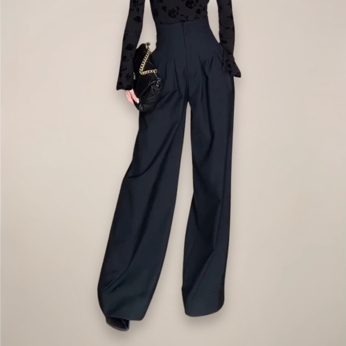 Ambra | Pantaloni a Palazzo Vita Alta Donna Gamba Larga