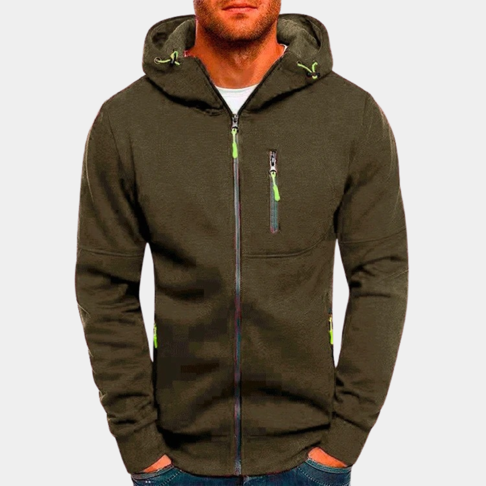 Andrea | Felpa con Cappuccio Uomo con Zip Tasche