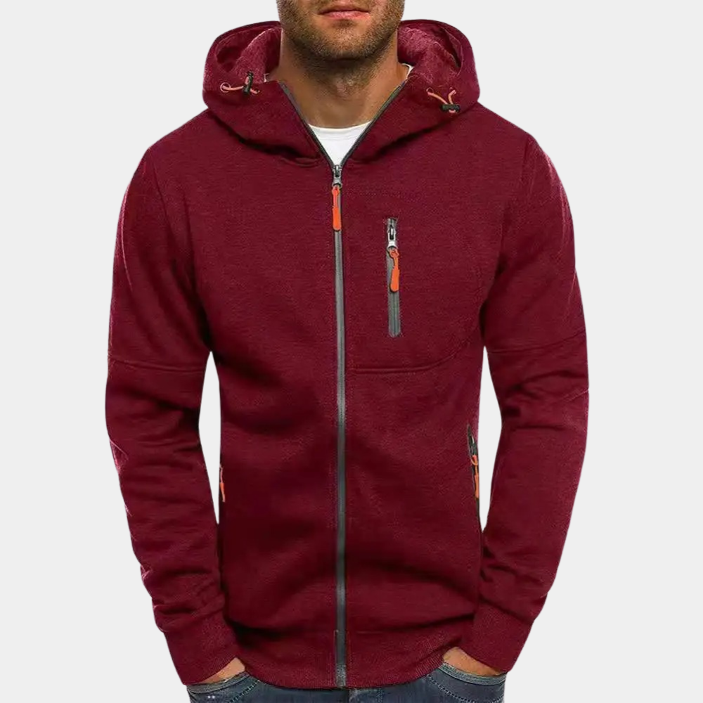 Andrea | Felpa con Cappuccio Uomo con Zip Tasche