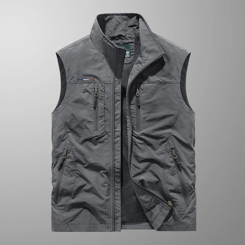 Andrea | Gilet Uomo Outdoor Multitasche con Zip Collo Alto