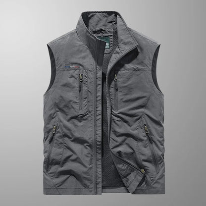 Andrea | Gilet Uomo Outdoor Multitasche con Zip Collo Alto