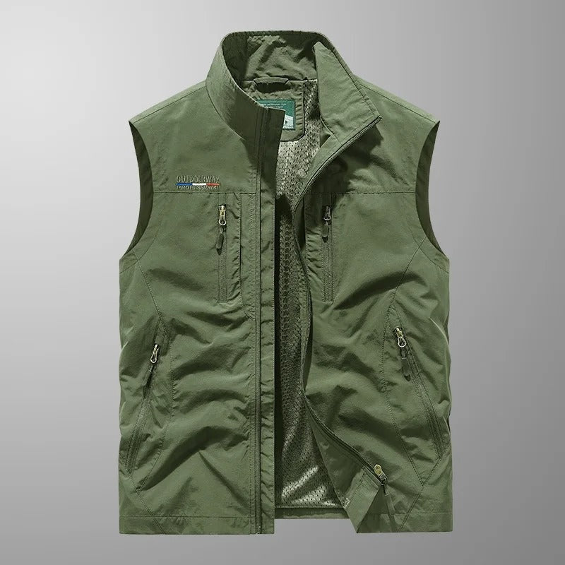Andrea | Gilet Uomo Outdoor Multitasche con Zip Collo Alto