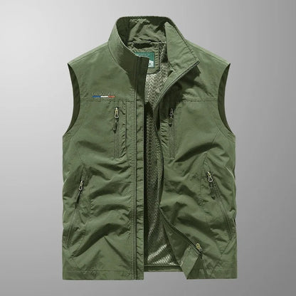 Andrea | Gilet Uomo Outdoor Multitasche con Zip Collo Alto