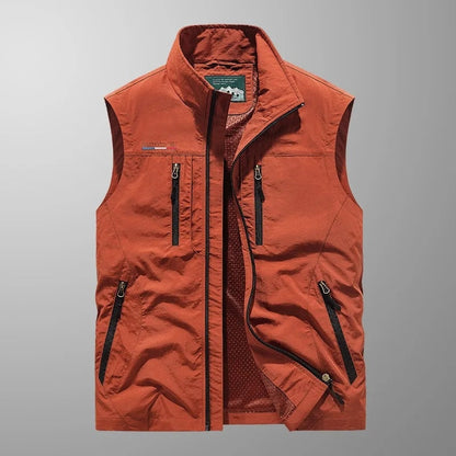 Andrea | Gilet Uomo Outdoor Multitasche con Zip Collo Alto