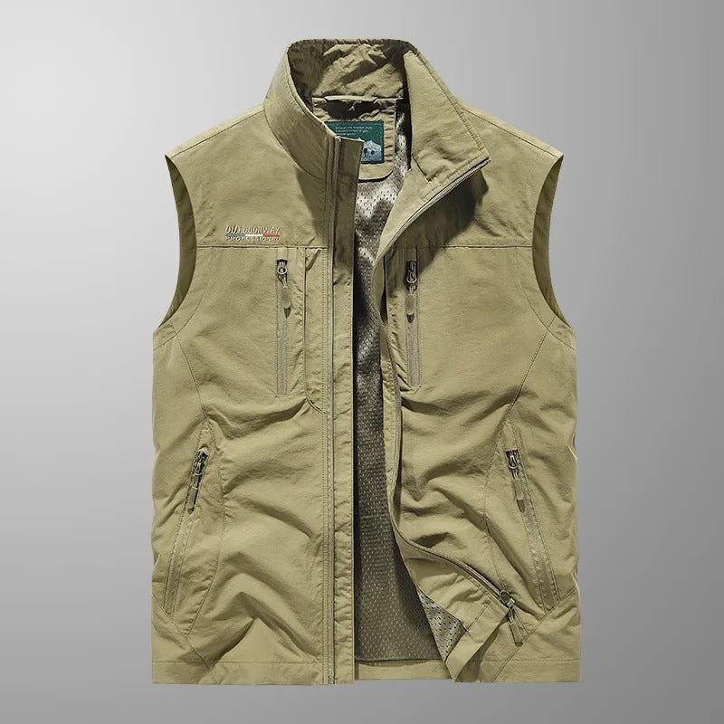 Andrea | Gilet Uomo Outdoor Multitasche con Zip Collo Alto