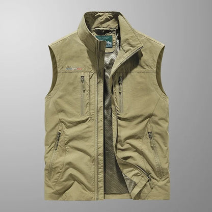 Andrea | Gilet Uomo Outdoor Multitasche con Zip Collo Alto