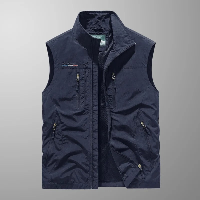 Andrea | Gilet Uomo Outdoor Multitasche con Zip Collo Alto