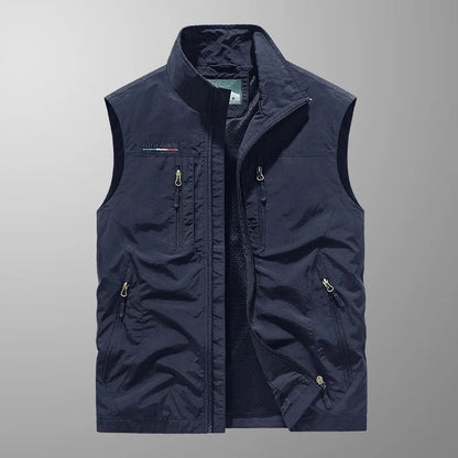 Andrea | Gilet Uomo Outdoor Multitasche con Zip Collo Alto