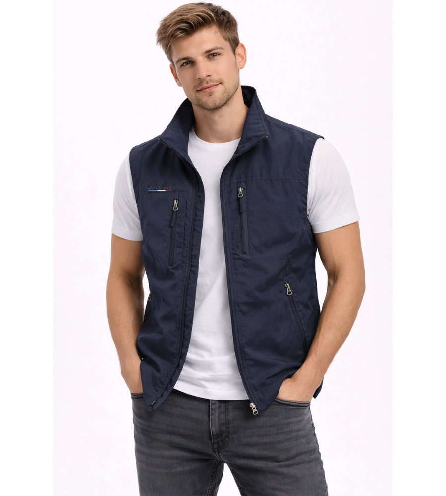 Andrea | Gilet Uomo Outdoor Multitasche con Zip Collo Alto