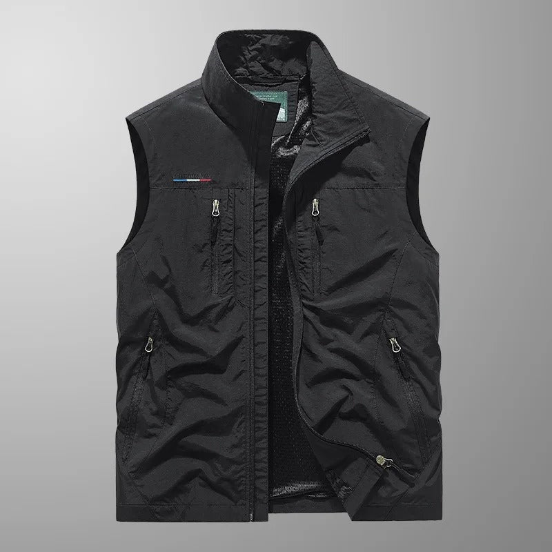 Andrea | Gilet Uomo Outdoor Multitasche con Zip Collo Alto