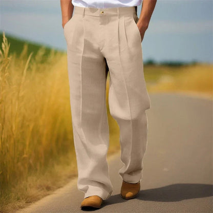 Andrea | Pantaloni Larghi con Pinces Uomo Vita Alta