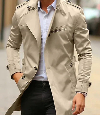 Andrea | Trench Coat Uomo Elegante Cappotti Uomo Invernali Spalline