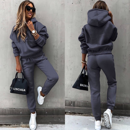 Aurora | Completo Tuta Donna con Cappuccio Felpa Jogger