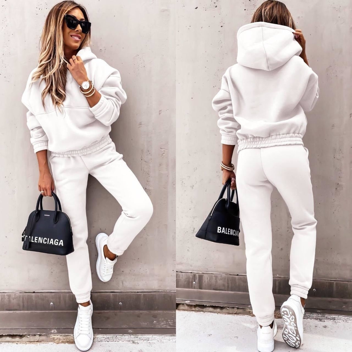 Aurora | Completo Tuta Donna con Cappuccio Felpa Jogger
