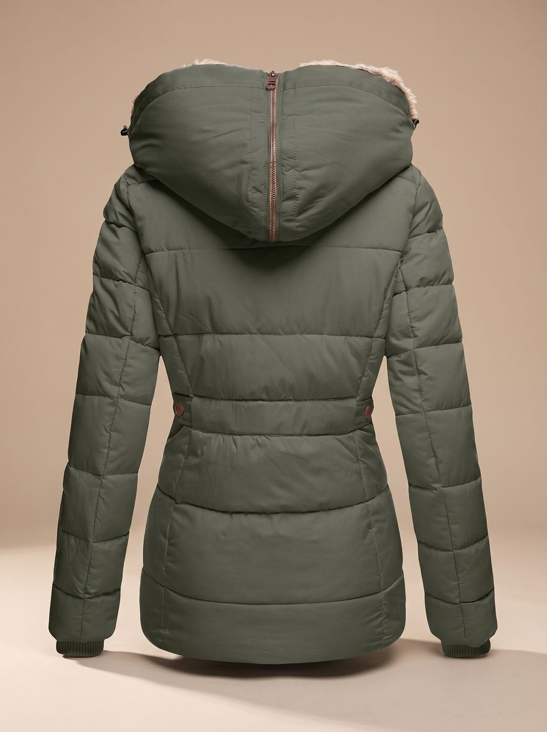 Aurora | Giubbotti Invernali Donna Cappuccio Pelliccia Sintetica Tasche Zip