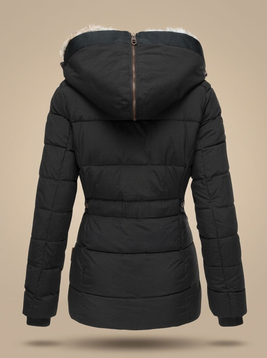 Aurora | Giubbotti Invernali Donna Cappuccio Pelliccia Sintetica Tasche Zip