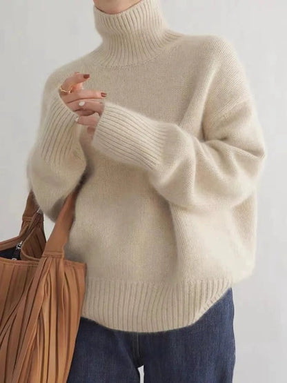 Aurora | Maglia a Maniche Lunghe Donna Collo Alto Oversize