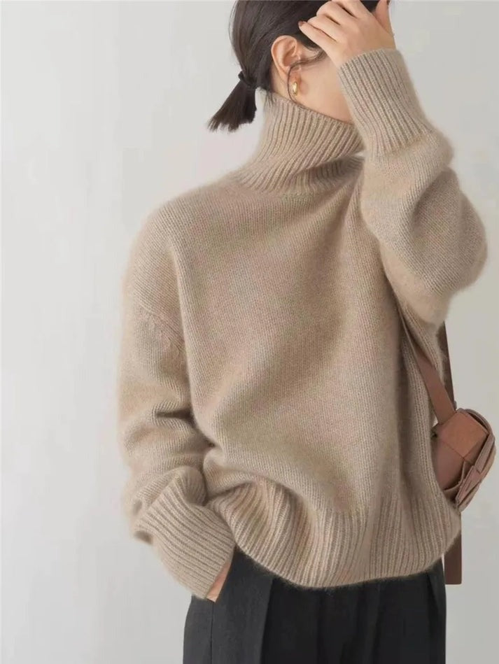 Aurora | Maglia a Maniche Lunghe Donna Collo Alto Oversize