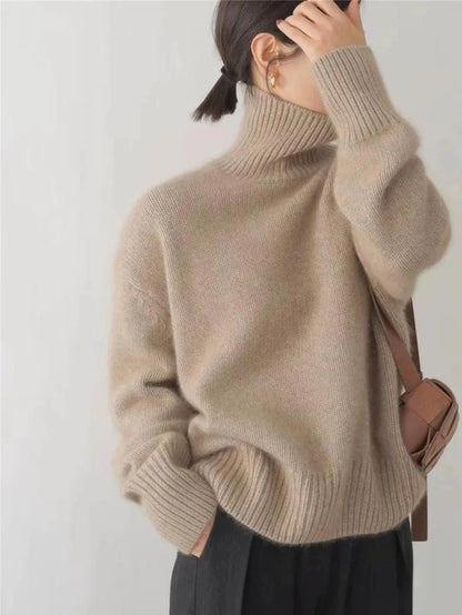 Aurora | Maglia a Maniche Lunghe Donna Collo Alto Oversize